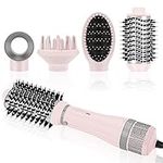 4 in 1 Hair Dryer Brush Set, PARWIN PRO BEAUTY Hot Air Styler with 4 Attachments as Hairdryer, Hot Air Brush, Hair Diffuser, Hot Brush for Hair Styling, Ionic Care Frizz-Free, 1000 Watts, Pink