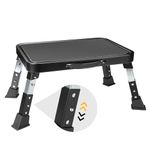 BONTEC 3-Level Height Adjustable Folding Step Stool with Anti-Slip Platform and Thick Rubber Feet, Portable Ladder for Adults and Children, Supports up to150kg for Kitchen, Bedroom, Office, RV Use