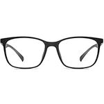 ANRRI Blue Light Glasses Men Women Computer Glasses UV Filter Anti Eyestrain Lens Classic Black Square Eyeglasses