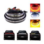 Sylvil 59" Truck Tailgate Light Bar, Triple Row LED Light Strip with Red Brake White Reverse Amber Turn Signal Lights, IP67 Waterproof Strobe Lights, Truck Accessories for Pickup