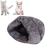 Soft Indoor Pet Bed Sofa 2 in 1 Pet Nest Portable Cat Puppy Sleeping Bag Bed Carpets Foldable Pet Cave Half Covered Slipper Shape Bed Cave House Thermal Warmer Winter Cozy Bed Hut(less than 4.5 lb)