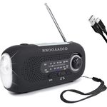 Wind Up Emergency Radio, Solar Powered Hand Crank Radio Portable AM/FM Weather Radio 2000mAh Survival Radio with LED Bright Flashlight, SOS Alarm, Headphone Jack, USB Port for Camping Hiking