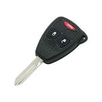 BROVACS Replacement Key Shell Compatible with CHRYSLER DODGE JEEP Keyless Entry Remote Key Case Fob 3 Buttons 2 BTN + Panic PG752B