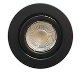 UKEW Round Adjustable Ceiling Recessed Downlights - Pack of 10 GU10 LED Large Housing Tiltable Spotlights with 240V Mains Powered - Bedroom Lounge Interior Lights (Matt Black)