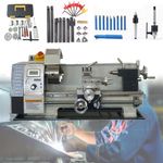 Mini Metal Lathe Machine, Industrial Precision Benchtop Power Lathe, Variable Speed 50-2500 RPM, Metal Chuck Toolbox, 0.01-0.05mm Accuracy for Precision Parts