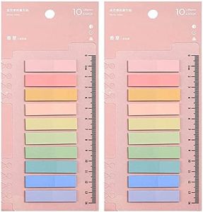 2Pack 400pcs(10 Colors&200pcs/Pack) Sticky Tabs,Index Tabs Flags with Ruler Writable Sticky Note Marker Book Tabs for Reading Notes, Sticky Note Tabs