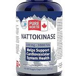 PURE Nattokinase 2000 Fus 125 vcaps - Cardiovascular Health - Heart Health Blood Pressure Support - Nattokinase 100mg - Artery Cleanse - PURE NORTH NATURALS - 3rd Party Tested-🍁Formulated & Made in Canada