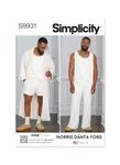 SIMPLICITY Sewing Pattern SS9931A Men's Robe, Knit Tank Top, Trousers and Shorts by Norris Danta Ford A (S-M-L-XL-XXL)