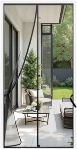 Sunolga 34 x 83 Inch Magnetic Screen Door, Fits Doors Size 32 x 82 Inch, Reinforced Fiberglass Screen Door Mesh with Full Frame Hook & Loop, Door Screen Magnetic Closure for Hands-Free