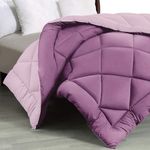 FRESH FROM LOOM Summer Collection 300 GSM Premium Reversible Duvet Comforter Bed King Size Razzai Quilt Blanket for Winter King Bed (Plum and Lilac, 90x100 Inches)