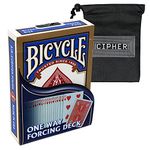 Bicycle One Way Forcing Deck - Magic Deck - Includes Cipher Playing Cards Bag (Blue)