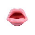 LIOOBO Ceramic Ash Tray Lip Mouth Novelty Cigarette Ashtray Holder For Home (Pink)