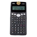 deli WD-100MS Scientific Calculator | 3 Years Warranty | 2 Line LED Display | Fractional Arithmetic Function - (Black)