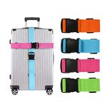 4 Pack Luggage Straps for Suitcase, EnvySun Adjustable Travel Packing Secure Belt Accessory Set for Travel Bag Luggage Briefcase - Mixed Colours