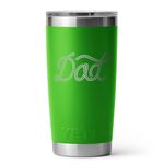 YETI Rambler 20 oz Tumbler, Stainless Steel, Dad Logo, Canopy Green