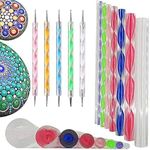 SCHMIDT Mandala Dotting Tools for Painting,Rock Paint Kits,Nail Art,Polymer Clay,DIY Supplies with Ball Stylus Dot Pen,Metal Modelling Ball (8 Pcs Mandala Tool & 5 Pcs Dotting Tool) Multicolor