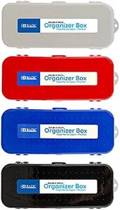BAZIC PRODUCTS Plastic Pencil Case, Double Deck Utility Storage Box, Multi Purpose Organizer & Supply Holder, Transparent Box Design, Assorted Color, Ideal for School, Office & Craft Use, 24-Pack