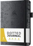 Clever Fox Dotted Journal 2.0 – Compact Planning and Sketching Dot Grid Notebook 120 GSM Thick, No-Bleed Paper – Planner with Pen Loop, Pocket, Ribbons, Stickers A5 - Silver Black