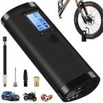 VEEAPE Electric Digital Tyre Pump with 4000 mAh Battery- 150PSI Bicycle Air Pump, Compressor with LCD Screen for Cars Bicycles Motorcycles Basketballs Footballs etc Use it as a Torch and Power Bank