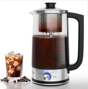 PULZO 10-Cup Electric Percolator Coffee Pot,Glass Percolator Coffee Maker