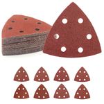 160 Pcs Multi Grits Triangle Sanding Pads 20x P40 P60 P80 P120 P180 P240 P400 P600 x20 | 93mm Hook and Loop | 6 Hole Dust Free | Detail Sander Multitool Delta Sanding Plates