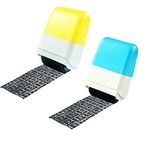 2Pcs Identity Protection Roller Stamps Identity Prevention Theft Stamp Wide Rolling Security Stamp for Privacy Protection, ID Blockout and Address Blocker (Yellow and Blue)