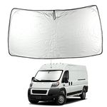 ROCCS Windshield Sunshade UV Ray Reflector for 2014-2022 Dodge RAM ProMaster Full Size Cargo Van Chassis Cab Cutaway Front Window Sun Shade Shield Cover Foldable Reflective Sun Visor