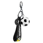 Cobee Soccer Gifts Key Chain, Inspirational Silicone Key Rings Football Keychains for Boys Girls Teens Sports School Carnival Reward Party Favors(White Ball)