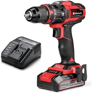 Einhell Power X-Change 44Nm Cordless Impact Drill Driver with Battery and Charger - 18V, 3-in-1 Combi Drill, Hammer Drill and Screwdriver - TE-CD 18/44 Li-i Battery Powered Drill Set