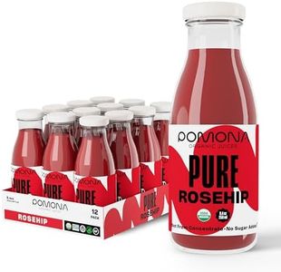 Pomona Organic Juices Pure Rosehip Juice, 8.4 Ounce Bottle (Pack of 12), Cold Pressed Organic Juice, Non-GMO, No Sugar Added, Not from Concentrate, Gluten Free, Kosher Certified, Preservative Free