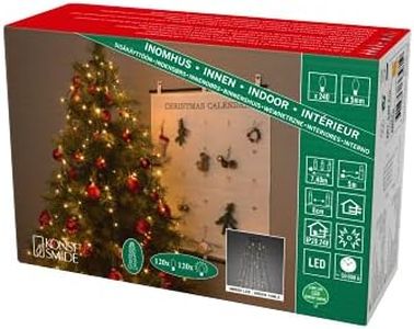 Konstsmide 6365 – 810 Led Mantel Algodón Con Anillo, 8 Cuerdas À 30 Diodos, Con Efecto Glimmer/Para Interior (Ip20)/240 Diodos De Color Ámbar (120 Glimmend)/24 V, Transformador Interior