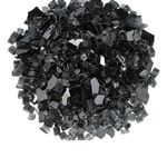 R H LIFESTYLE Crushed Glass/Fire Pits for Resin Art High Luster Fire Glass Used Specially for Resin Art/Geode Art Fire Pit Crafts (Dark Black 6mm, 200G)