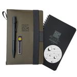 Rite in the Rain Weatherproof Side Spiral Kit: TPU Fabric Cover, 4.625" x 7" Black Notebook, and Tough Mechanical Pencil (No. M973-KIT)