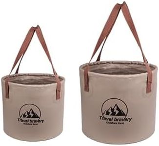 Multifunctional Portable Folding Bucket Water Supplies for Outdoor Garden Camping Fishing Car Wash Space Saving (15L and 20L, Grey)