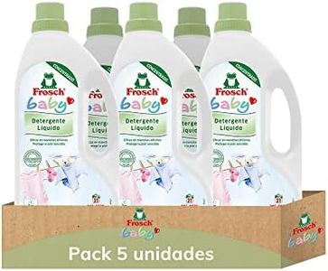 Frosch Baby - Detergente Líquido de Lavadora para Ropa de Bebé, Apto para Pieles Sensibles, Producto Ecológico y Hipoalergénico - Pack de 5 Unidades x 1.5 L