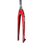 Glossy 3K Carbon Fiber Mountain Bike Fork 1-1/8" Rigid Disc Brake 26/27.5/29er Straight Tube 28.6mm, Ultralight Bicycle Carbon Fiber Fork fit Mountain Bike Road,Red,29ER