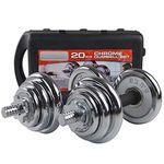 Dolphy Chrome Iron Adjustable Fitness Dumbbell Set for Home Gym (20 Kg)