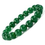 Keshaav Crystalss Natural Green Aventurine Crystal Stone Round Bead Bracelet 8 MM Attract Money Cash Flow and Wealth for Men and Women|Crystal Healing| (Pack of 1)