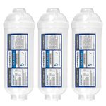 Hydronix HX-Icf-6Q38/3 Inline Post Reverse Osmosis, Fridge and Ice Coconut Gac Water Filter 2 x 6, 1000 Gal, 3/8" QC-3 Pack, White