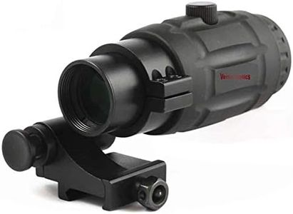 TAC Vector Optics Rubber Armored 3x Magnifier for Red Dot Sight Scope with Flip to Side QD Weaver Mount Accessories Color Black