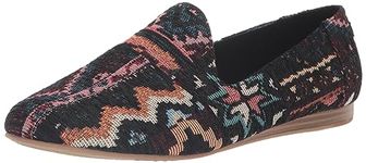 TOMS Women's Darcy Ballet Flat, Black Patchwork Global Woven, 3.5 UK