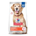 Hill's Pet Nutrition Senior Adult 7+, Dog Dry Food Perfect Digestion Chicken 22 lb Bag