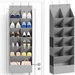 Lifewit Over the Door Shoe Organizers, 1 Pack Hanging Shoe Rack with 11 Pockets, 5 Layers Shoe Holder for Closet Door Storage Includes Boots, Toys, Water Bottles, Daily Necessities, Grey