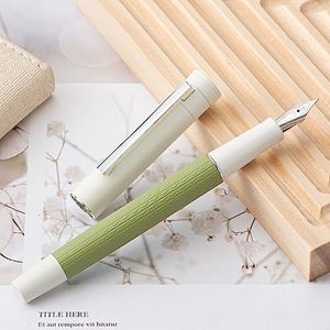 HONG DIAN Hongdian 1862 Fountain Pen, Iridium Fine Nib with Ink Converter, Fresh Jasmine Green Contrasting Color Smooth Writing Pen with Metal Box Set
