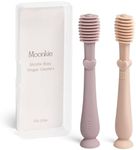 Moonkie Baby Tongue Cleaner, Toddler Toothbrush, Baby Oral Cleaner Newborn Kit for 3 Months+, 2 Pcs (Blush/Pale Mauve)