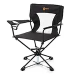 ARROWHEAD OUTDOOR 360° Degree Swivel Hunting Chair w/Armrests, Perfect for Blinds, No Sink Feet, Supports up to 450lbs, Carrying Case, Steel Frame, Fishing, High-Grade 600D Canvas, USA-Based Support,