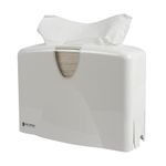 San Jamar Counter Top Paper Towel Dispenser, Holds Multifold, C-Fold and Single Towels for Bathroom, Kitchens, Restaurants, and Cafeterias, Plastic, 8.5" H x 12" W x 5.5" D, White