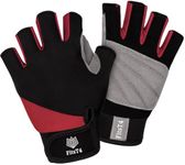 FitsT4 Sports Half Finger Padded Palm Gloves for Diving, Sailing, Jet Skiing, Stand-UP Boarding, Kayaking and Water Skiing, Suitable for Men&Women&Youth Red 2XL
