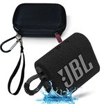 JBL GO 3 Waterproof Ultra Portable Bluetooth Speaker Bundle with Megen Hardshell Case (Black)