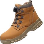 Mens Safety Boots Waterproof Shoes Lightweight Comfortable Non-slip Mens Work Boots Anti-Smash and Puncture-Proof Labor Protection Shoes Steel Toe Safety Shoes Construction Site High Top Work Boots